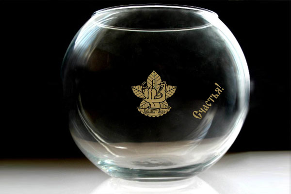 Печать на стекле - ваза с логотипом
